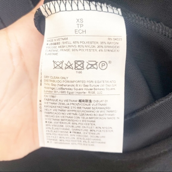 Banana Republic Black Fringe Feather Bottom Tank Blouse Dress Size XS NWT - Picture 10 of 12